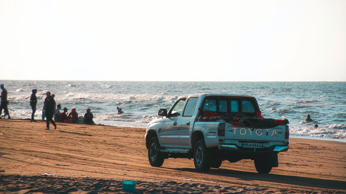 Toyota Truck on beach